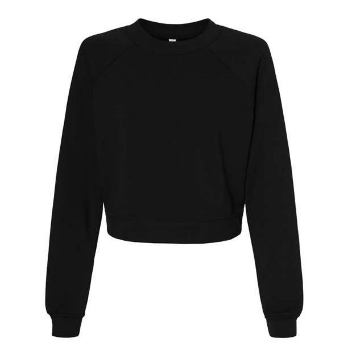 Bella+Canvas 7505 Crop Raglan Fleece Crew Black